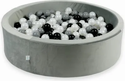 Image de Piscine à balles 400 pièces 110x30 gris velours : noir, gris, perle