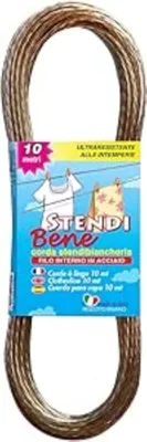 Stahl-Wäscheleine 10 m, 2,4 mm, witterungsbeständig, Ersatzleine