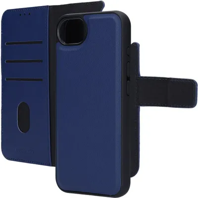 Produktbild von Mobiparts iPhone 16e Hülle Echtes Leder Abnehmbare 2in1 Klapphülle Geldbörse - Blau