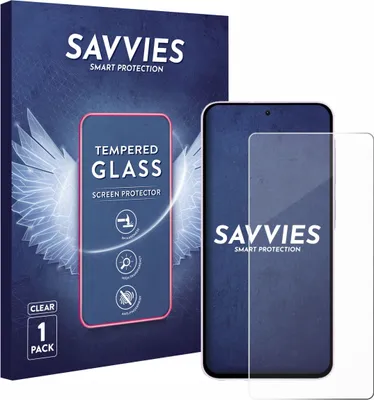 A product box and a screen protector for a smartphone.