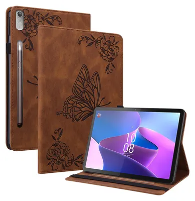 Immagine prodotto di Per Lenovo Tab P12 12.7 Farfalla modello manica in Pelle finta Custodia Custodia Marrone