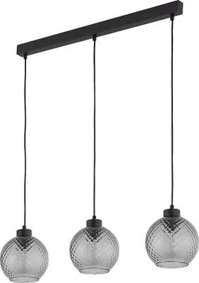 Obrázek produktu pro Stropní závěsné svítidlo 100 cm černé se 3 stínidly z tónovaného skla