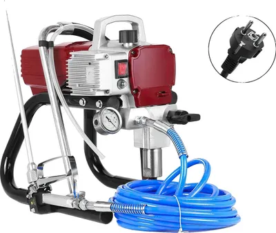 Zdjęcie produktu dla Pistolet bezpowietrzny, moc 1800 W, maksymalna wydajność natrysku 1,8 l/min, kolor czerwony
