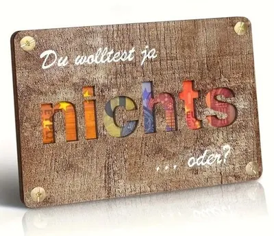 Produktbild von GKA besondere Holz Geld Geschenkkarte – Du wolltest ja nichts ...oder? Geldgeschenk Glückwunschkarte Geburtstag Karte Geld innenliegend