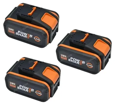 Productafbeelding van Batterij, 20V lithium-ion, 6000 mAh capaciteit, Worx 8AhX3