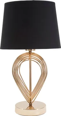 Immagine prodotto di Lampada da Tavolo Maxt Ø24x44 cm in Ferro Carta e Tessuto Oro e Nero
