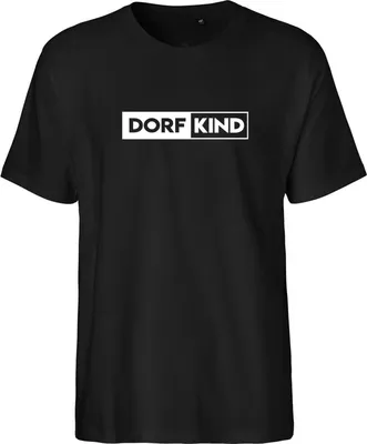 Produktbild von Hellweg Druckerei Herren T-Shirt Dorfkind Modern Geschenk Oberteil Black Größe S Bio Baumwolle Fairtrade Dorfkind Modern Mode