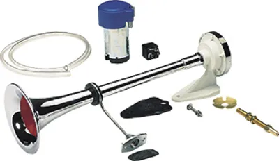 Produktbild von Allpa Messingverchromtes Signalhorn Mit Kompressor, Einklang, L=500mm, 12v (111db(A)-228hz)