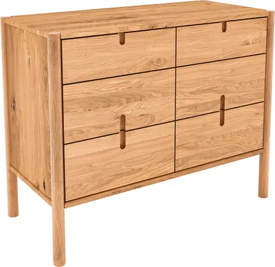 Produktbild von Kommode 97 cm breit, Eiche massiv geölt, PORI-165