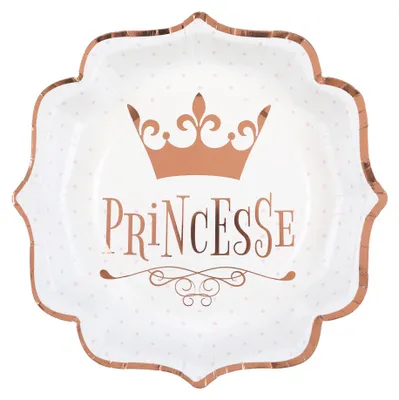 Produktbild von 10 Prinzessin Pappteller Rosegold 21 cm -