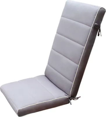 Immagine prodotto di Milani Home - cuscino alto per sedia da giardino, King, sfoderabile con lacci, poliestere, grigio, 115 x 46 x 8 cm