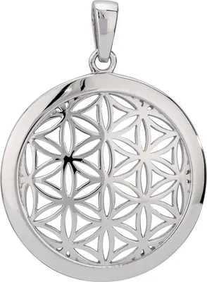 Produktbild von Kettenanhänger Blume des Lebens 925 Silber 22,2mm glanz Lebensblume Amulett