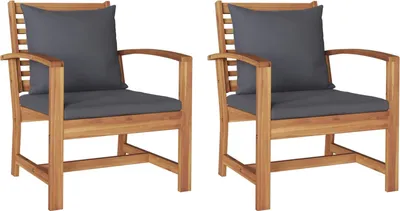 Immagine prodotto di Sedia 2 Pezzo Marrone e grigio scuro 65 x 60 x 76,5 cm