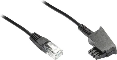 Produktbild von TAE Anschlußkabel DSL / VDSL, TAE-F Stecker an Westernstecker 8P2C, 3m, schwarz, Good Connections®
