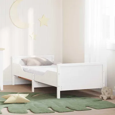 Zdjęcie produktu dla Maison Exclusive – rama łóżka z wysuwanym materacem, biała, 80 x 200 cm