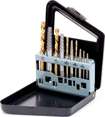 Produktbild von Bohrer-Set, 10-teilig, Linkshänder-Kobalt-Schraubenausdreher und Bohrer-Set