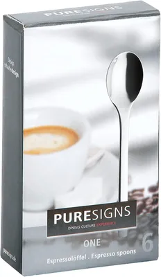 Zdjęcie produktu dla Puresigns | Łyżeczki do espresso One, polerowane, 6 sztuk