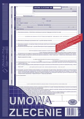 Zdjęcie produktu dla Umowa Zlecenie A4 - Profesjonalny Wzór dla Twojego Biznesu! Idealne do łatwego zarządzania zleceniami i współpracą z partnerami.