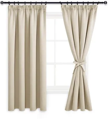 Zdjęcie produktu dla Zasłony zaciemniające, 2 sztuki - z taśmą marszczącą - izolujące termicznie - 140 x 160 cm - 100% poliester - trójwarstwowe - zasłony