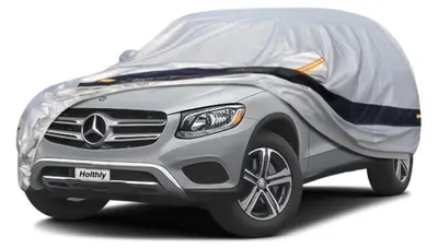 Productafbeelding van Autobeschermhoes voor Mercedes-Benz GLC (2016-2024), 10-laags, 100% waterdicht, ademend, UV-bescherming, zilver