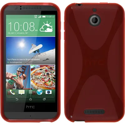 Produktbild von PhoneNatic Case kompatibel mit HTC Desire 510 - rot Silikon Hülle X-Style + 2 Schutzfolien