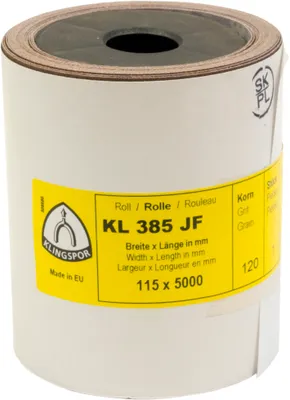 Produktbild von 1 x Klingspor KL 385 JF Rollen, 115 x 5000 mm Korn 80