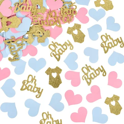 Produktbild von 100 Stück Dekoration für eine Geschlechter-Enthüllungsfeier – Konfetti für eine Babyparty