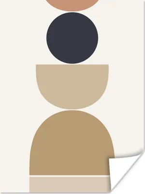 Produktbild von MuchoWow® Poster Kreis - Geometrische Figuren - Abstrakt 90x120 cm - Wohnzimmer