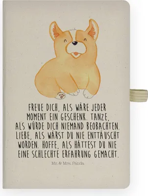 Produktbild von Mr. & Mrs. Panda Adressbuch Corgie - Transparent - Geschenk, Lebensfroh, Sprüche, Hund, notizbuch, Journal, Skizzenbuch, Spruch, a4, Tagebuch, Motivation