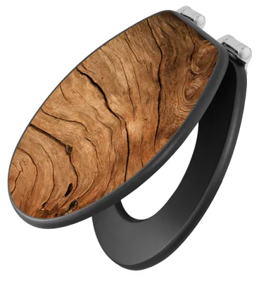 Produktbild von banjado Design WC Sitz Anthrazit mit Absenkautomatik MDF - Trockenes Holz - hochwertiger MDF Klodeckel/WC-Sitz mit Universal Scharnieren für alle gängigen Toiletten [TDA 10787]