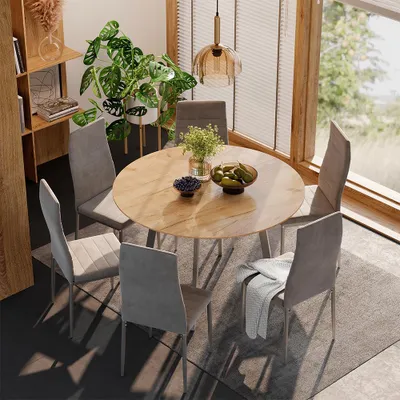 Zdjęcie produktu dla Stół do jadalni Vicco Halvar Szary 120 x 120 cm, Model 58600