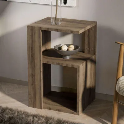 Produktbild von Skye Decor, Hochwertiger Beistelltisch (3 Teile) - Saphir Eiche, 100% Melamin | 1001, KI-generiertes Bild