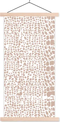 Produktbild von MuchoWow® Textilposter Tiermuster - Rosa - Schlange 60x120 cm mit holzfarbenen Rahmen - Holz