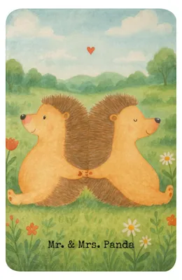 Produktbild von Mr. & Mrs. Panda Heimdecke Igel händchenhaltend Design 100 x 150 cm - Weiß - Geschenk, Sofadecke, Tagesdecke, Plaid, Love, Kuscheldecke, Decke, Lieblingsmensch, Hochzeit