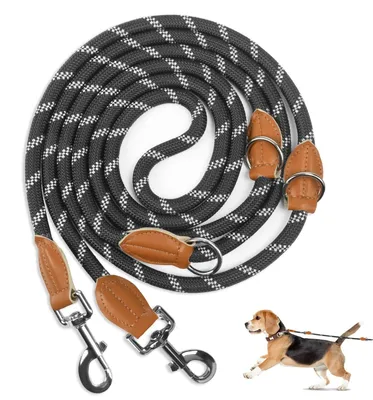 Immagine prodotto di Guinzaglio per cani - Lunghezza 3 m - Riflettente - Nero - Per passeggiate e addestramento