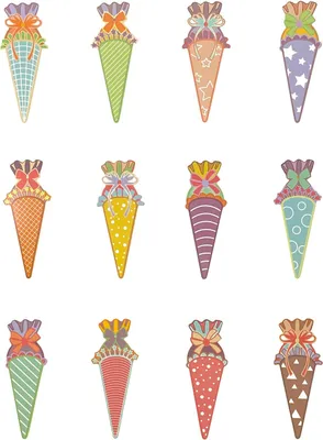 Produktbild von Oblique Unique Zuckertüte Schultüte Konfetti 12 Stk Schuleinführung Einschulung Schulanfang Streu Deko - bunt