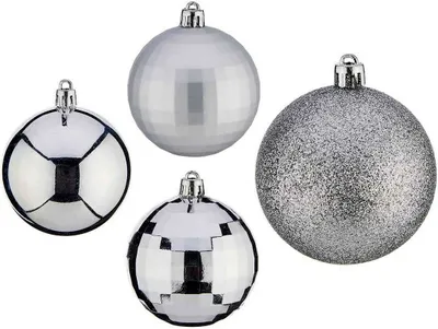 Produktbild von Weihnachtsbaumkugeln Ø 7 cm Silberfarben