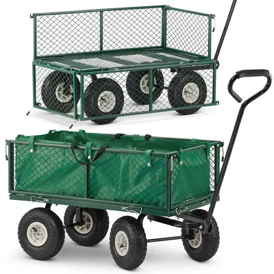 Zdjęcie produktu dla Wózek ogrodowy transportowy taczka z siatką HIGHER 450kg + plandeka