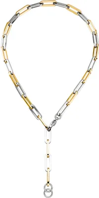 Produktbild von 7mm Y-Kette Collier Anker weit vierkant Kette aus Edelstahl bicolor 47cm