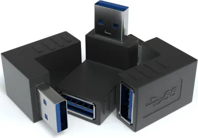Produktbild von 3x USB 3.0 Winkel Adapter 90° Grad Winkeladapter A Stecker zu A Buchse