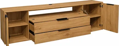 Produktbild von FURNARO Lowboard Bonnie TV-Board Fernsehschrank B/H/T: 216x67x45 cm, Farbe:Asteiche