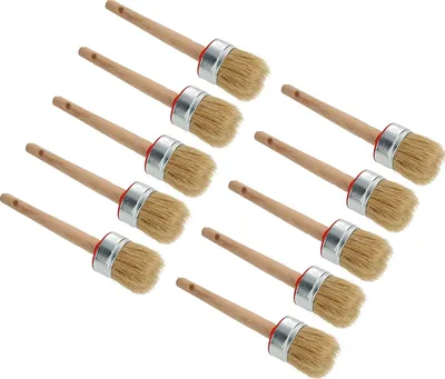 Produktbild von KOTARBAU® 10er Set Rundpinsel 50 mm Ringpinsel Lasurpinsel Lackierpinsel Malerpinsel Holzpinsel für Renovierungsarbeiten