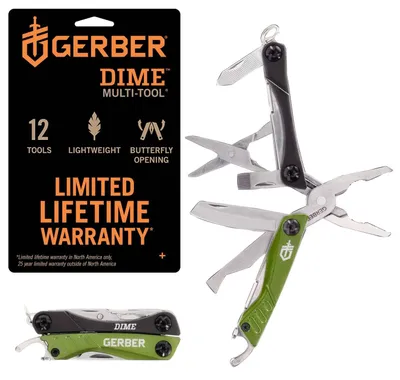 Produktbild von Gerber Dime Pocket Multifunktionswerkzeug 12 Funktionen Grün 31-003621