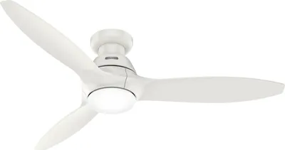 Produktbild von Energiespar Deckenventilator mit LED Beleuchtung und Fernbedienung Calabasas Low Profile Weiß 132 cm