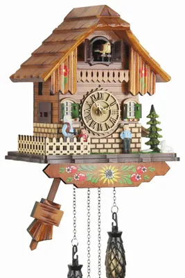 Koekoeksklocke aus Holz, 25 cm, Quarzwerk, Musik, Koekoeksruf