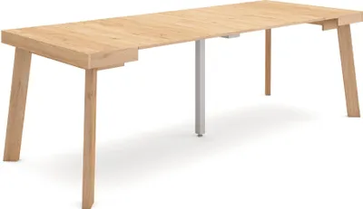 Produktbild von Ausziehbarertisch, 222x90x73cm, Für 10 Gäste, Hölzerne Beine, Eiche