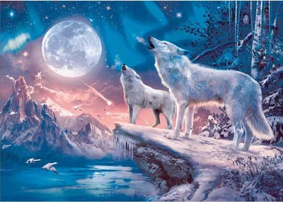 Produktbild von Diamond Art, Diamant Painting Bilder, Full Drill Arktischer Wolf DIY 5D Crystal Set DIY Malerei,40 x 30 cm