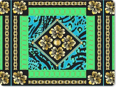 Produktbild von MuchoWow® Mauspad Mousepad Tiermuster - Blumen - Halskette - Gold - Muster 23x19 cm - Mousepads - Maus Mat - Pad - Mausunterlage - Schreibtischunterlage - Mauspad