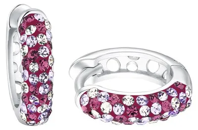 Produktbild von Lillifee Mädchen Creolen 2035297 Silber Preciosa lila weiß