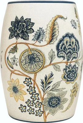 Image de Fine Asianliving Céramique Tabouret Vintage Botanique Fait main - Noud D30xH45cm